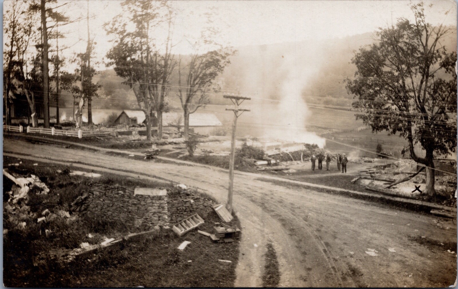 RPPC c1910 Fire In Town ST. Johnsburg , Vermont Postcard RPPC c1910 Fire In Town ST. Johnsburg , Vermont Postcard