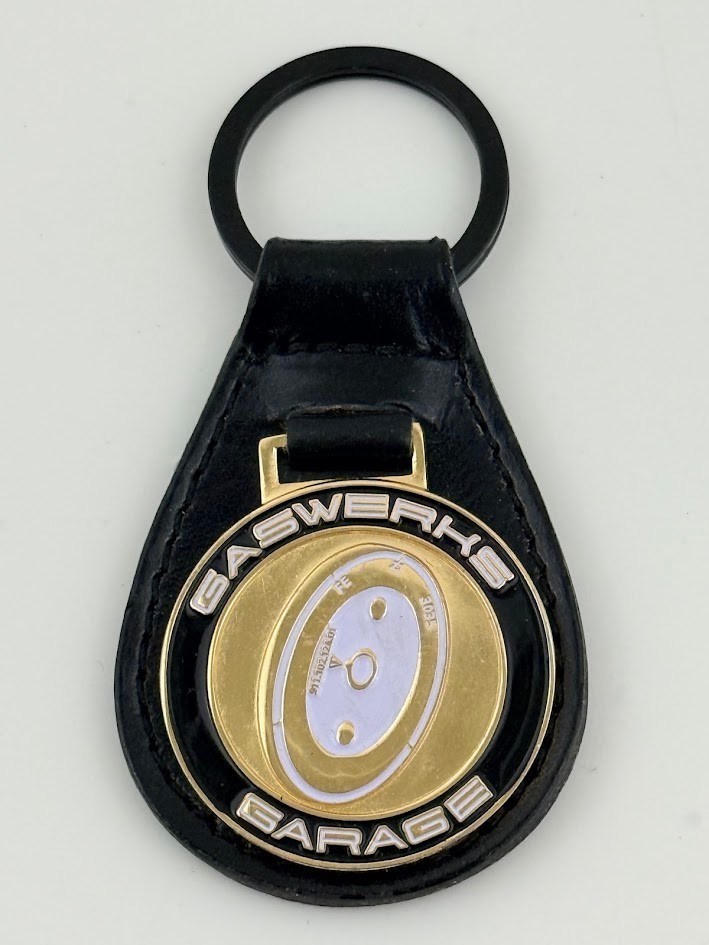 Original Gaswerks Garage Keychain 1970s Porsche Car Mechanic Dealer Key Fab Ring