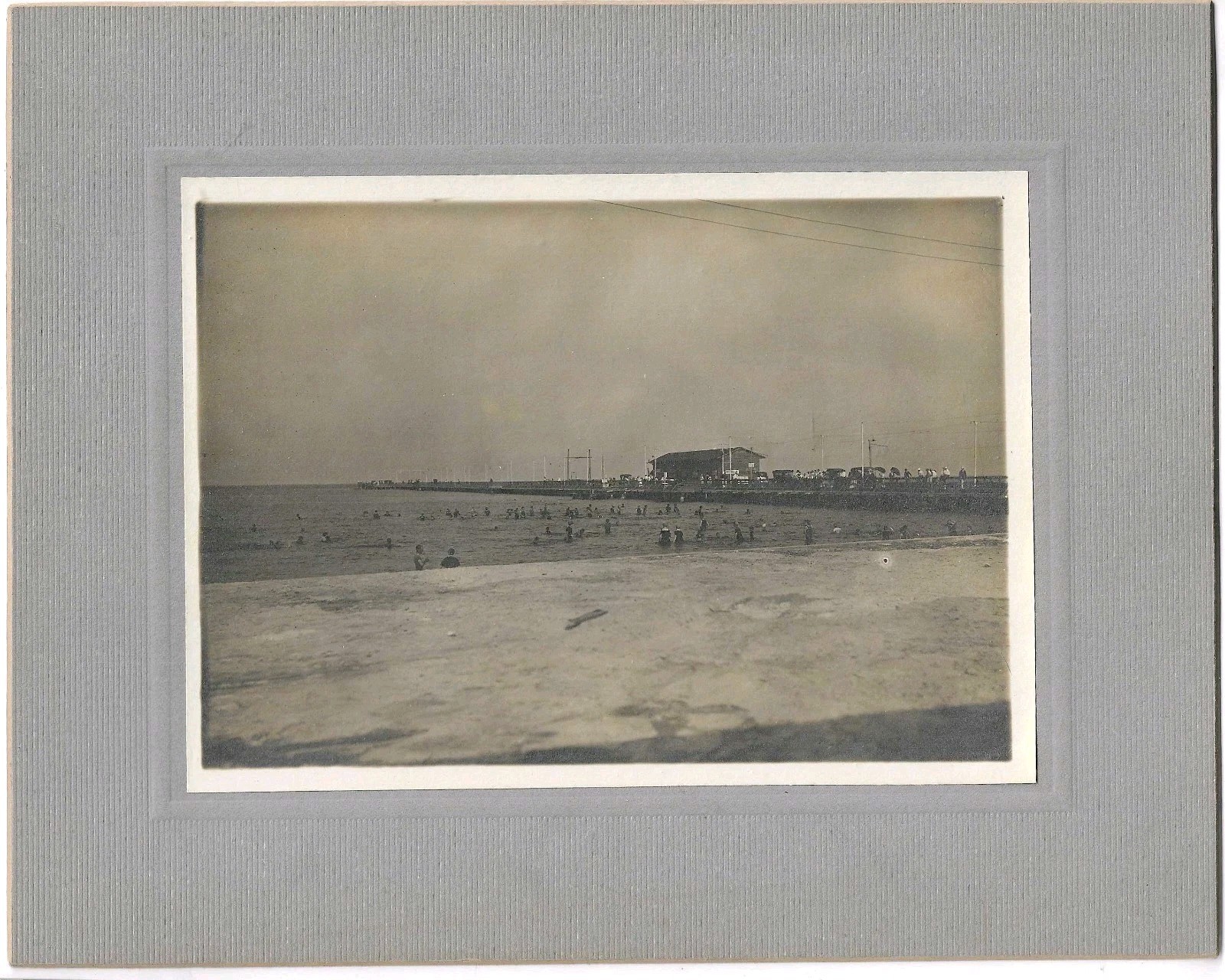 1915 St. Petersburg Florida Beach Bathers Photo Antique Ocean Bathing FL
