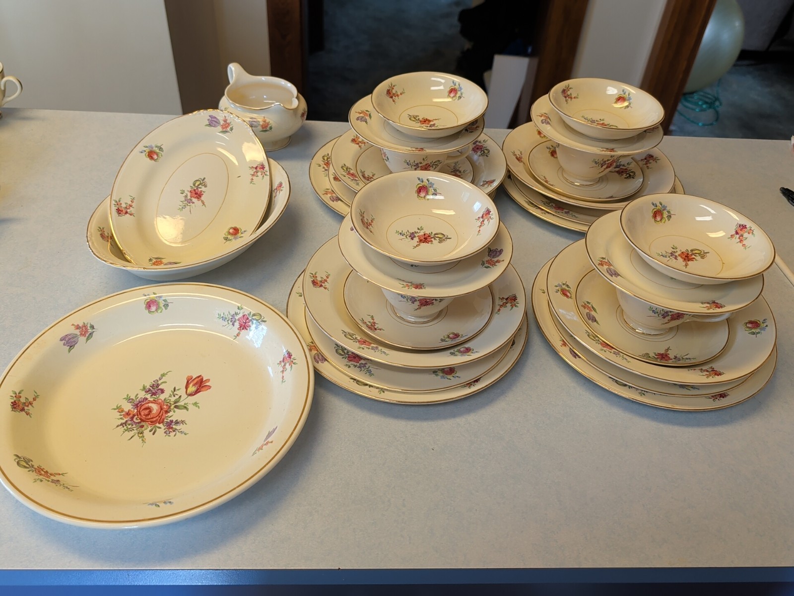 Vtg Household Institute Dinner Set For 4 With Extras Priscilla 