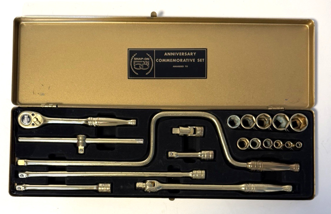 Snap-on Tools 50th Anniversary Commemorative Gold Tool Kit Set 1970 KRA-284 Vtg