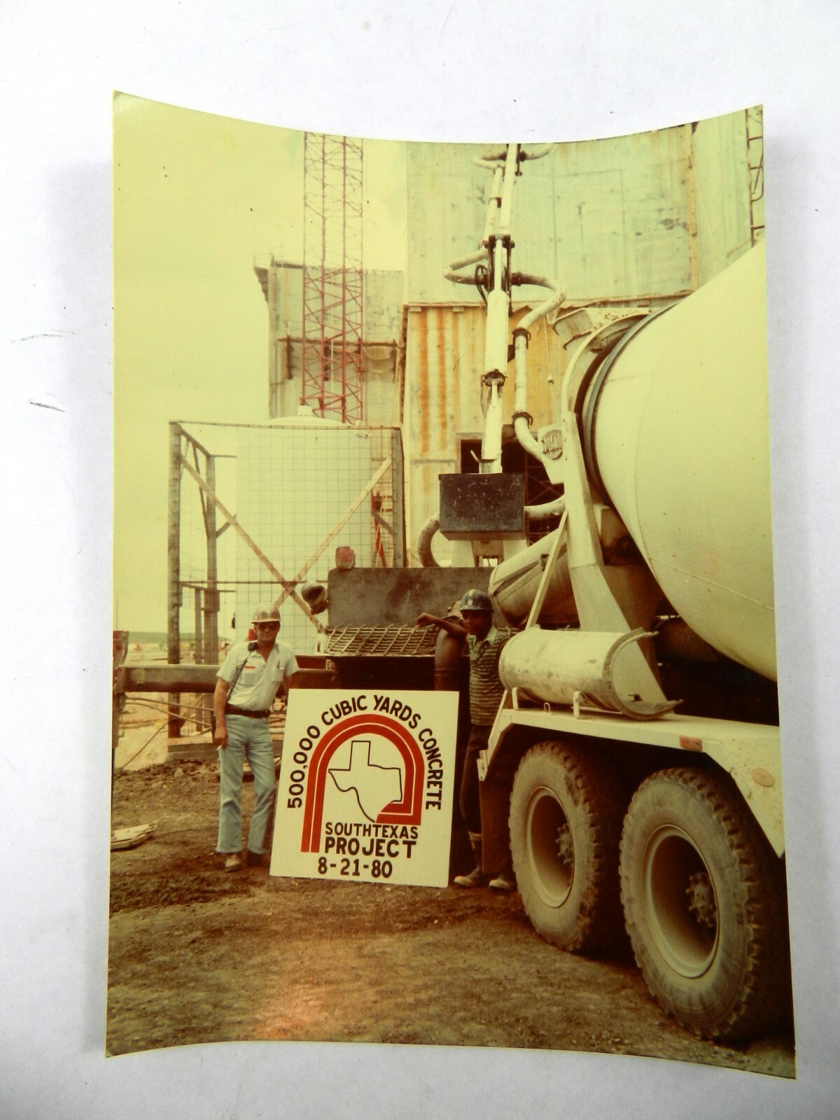 1980 Press Photo Concrete Cement South Texas Nuclear Power Project August 21