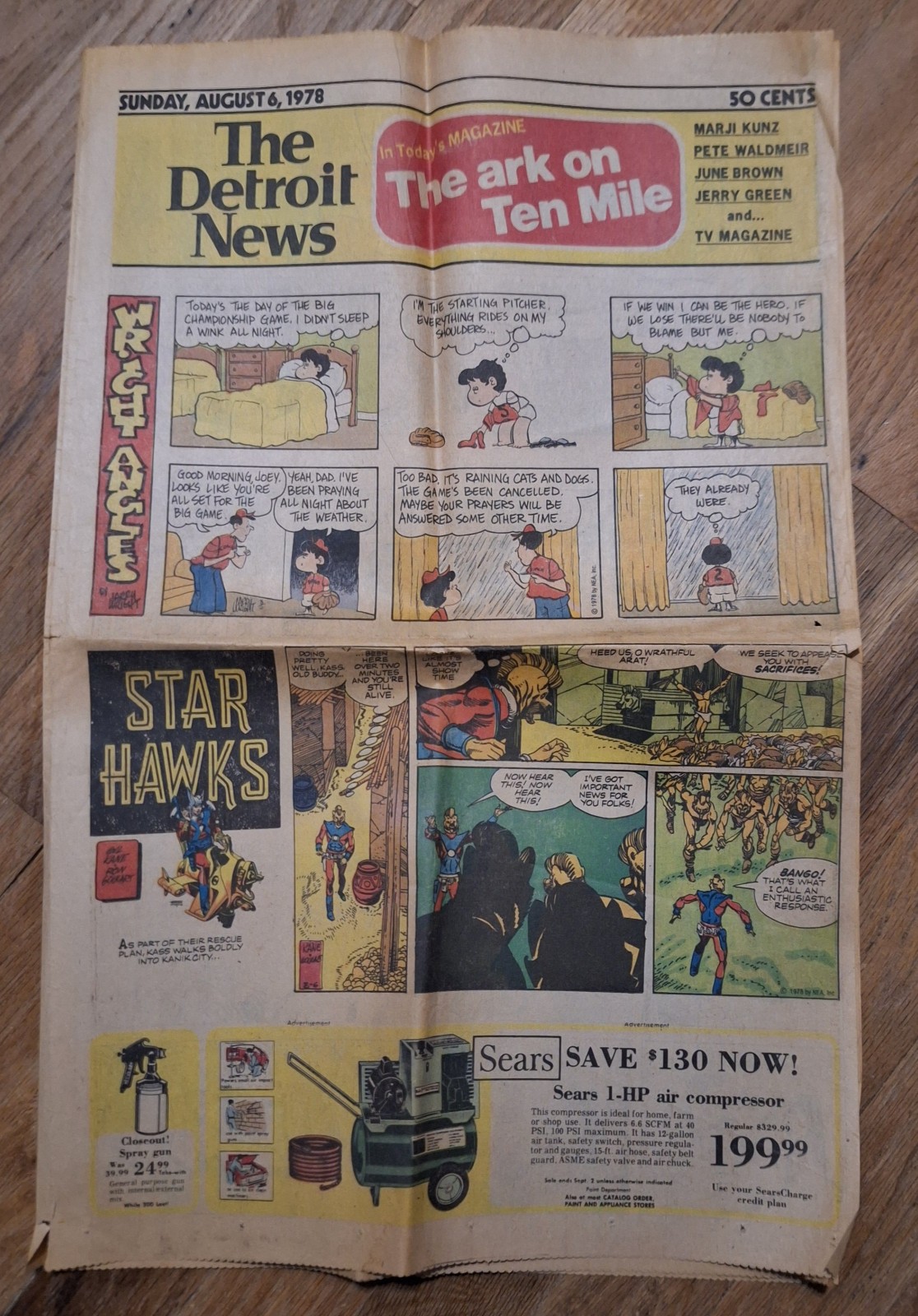 Sunday Newspaper Comics Section (Aug 6 1978) Detroit News; Gil Kane, John Romita Sunday Newspaper Comics Section (Aug 6 1978) Detroit News; Gil Kane, John Romita