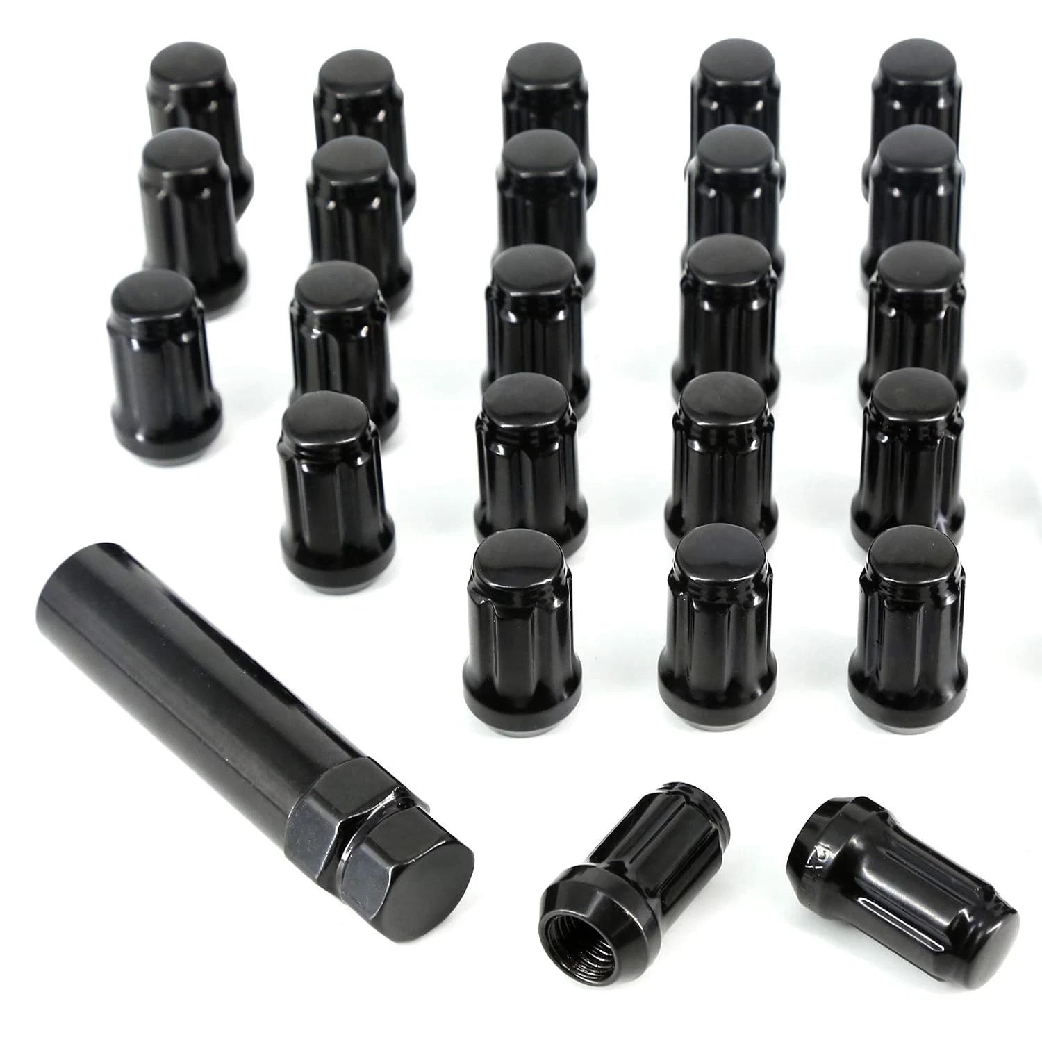 24-Pack M12x1.5 Black Spline Lug Nuts Fit for Toyota Tacoma Tundra 24-Pack M12x1.5 Black Spline Lug Nuts Fit for Toyota Tacoma Tundra