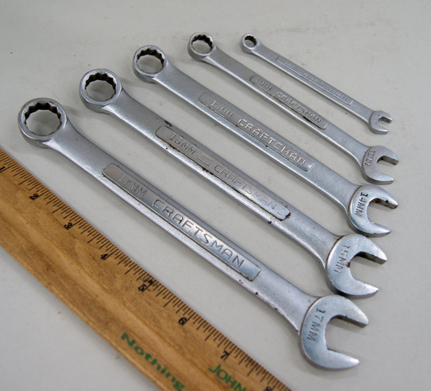 5 Vintage RARE Craftsman V-Series USA Made Combination Metric Wrenches, SM1568