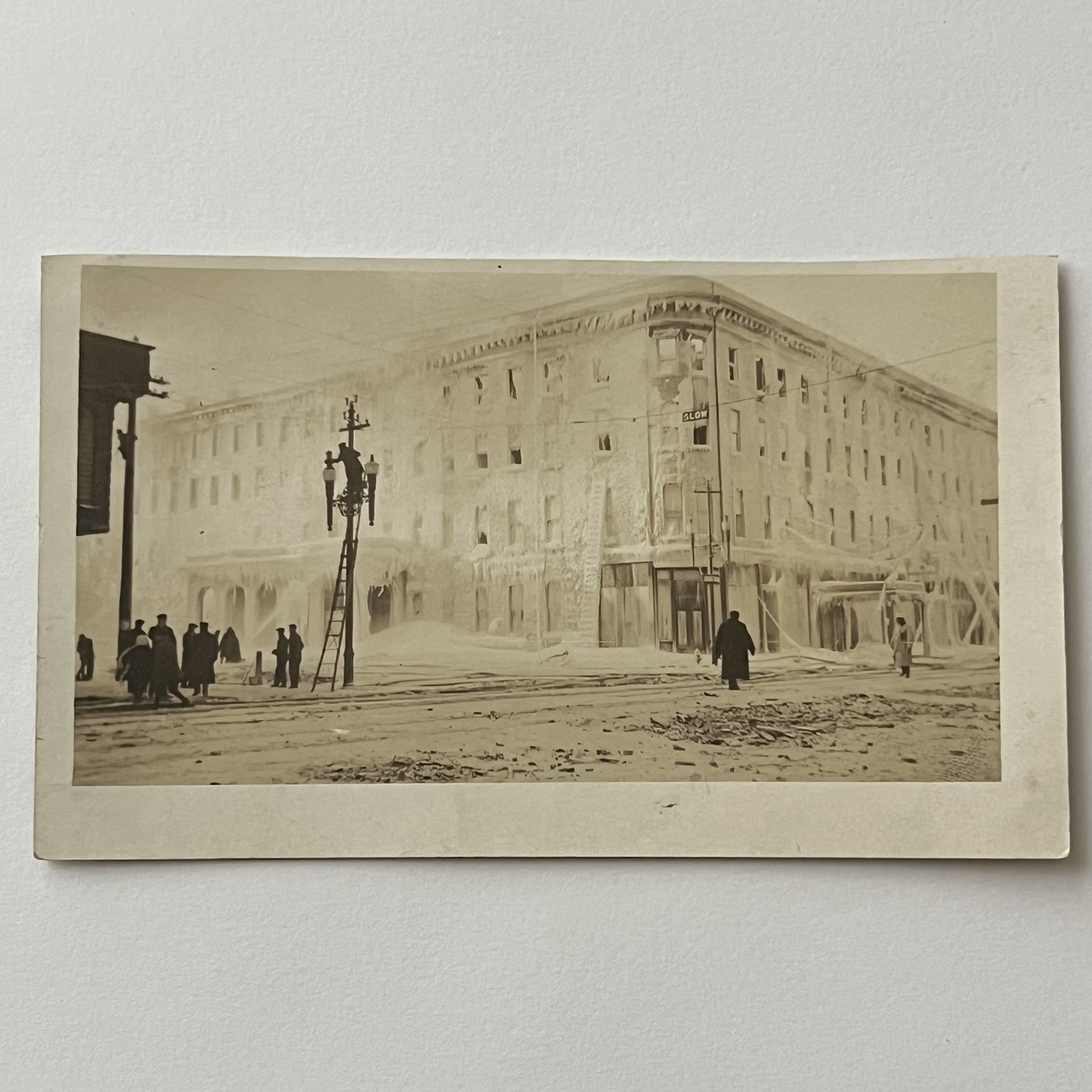 Antique RPPC Real Postcard Photograph International Hotel Niagara Falls NY Fire