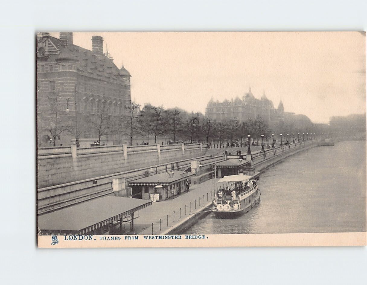 Postcard Thames from Westminster Bridge London England UK