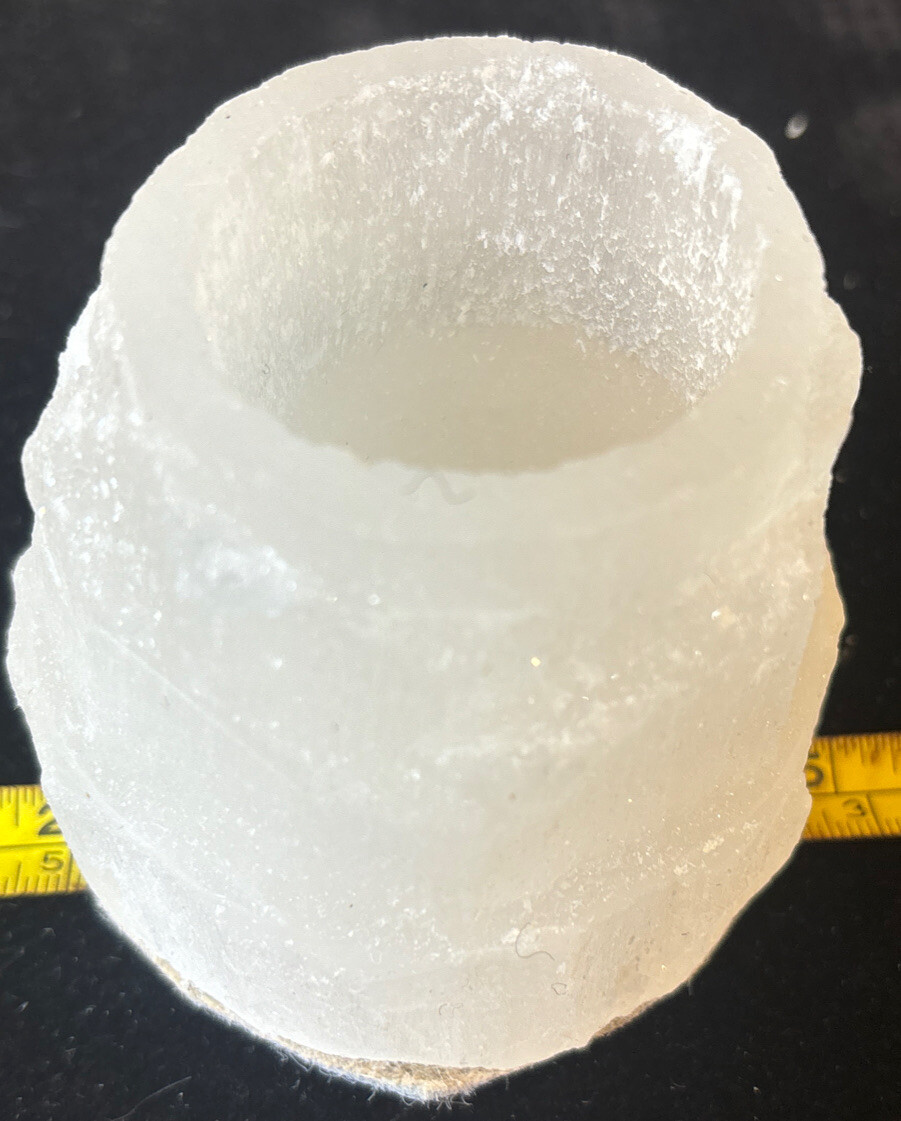 Selenite Votive Candle Holder Iceberg Shape