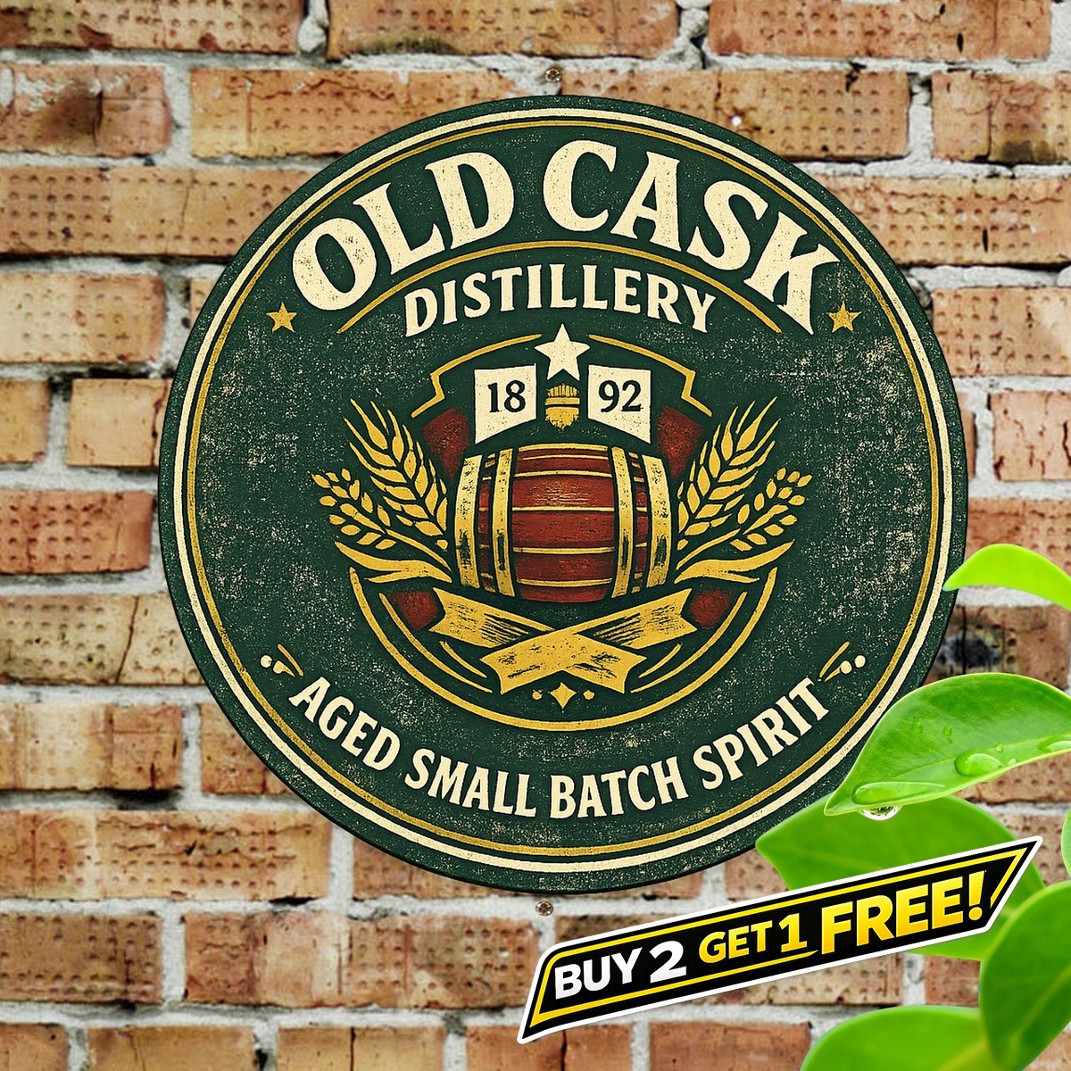 Vintage Irish Whiskey Round Metal Sign 8x8 Pub Bar Home Decor Plaque