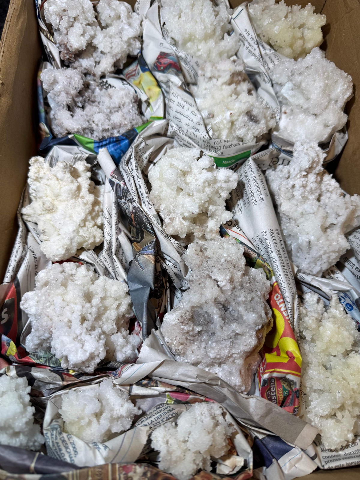 Aragonite with Adamite Wholesale Flat 15 pcs Buena Tierra mine Chihuahua Mex