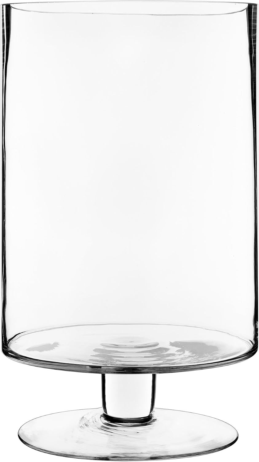 CYS EXCEL Glass Hurricane Pillar Candle Holder (H:13.5\