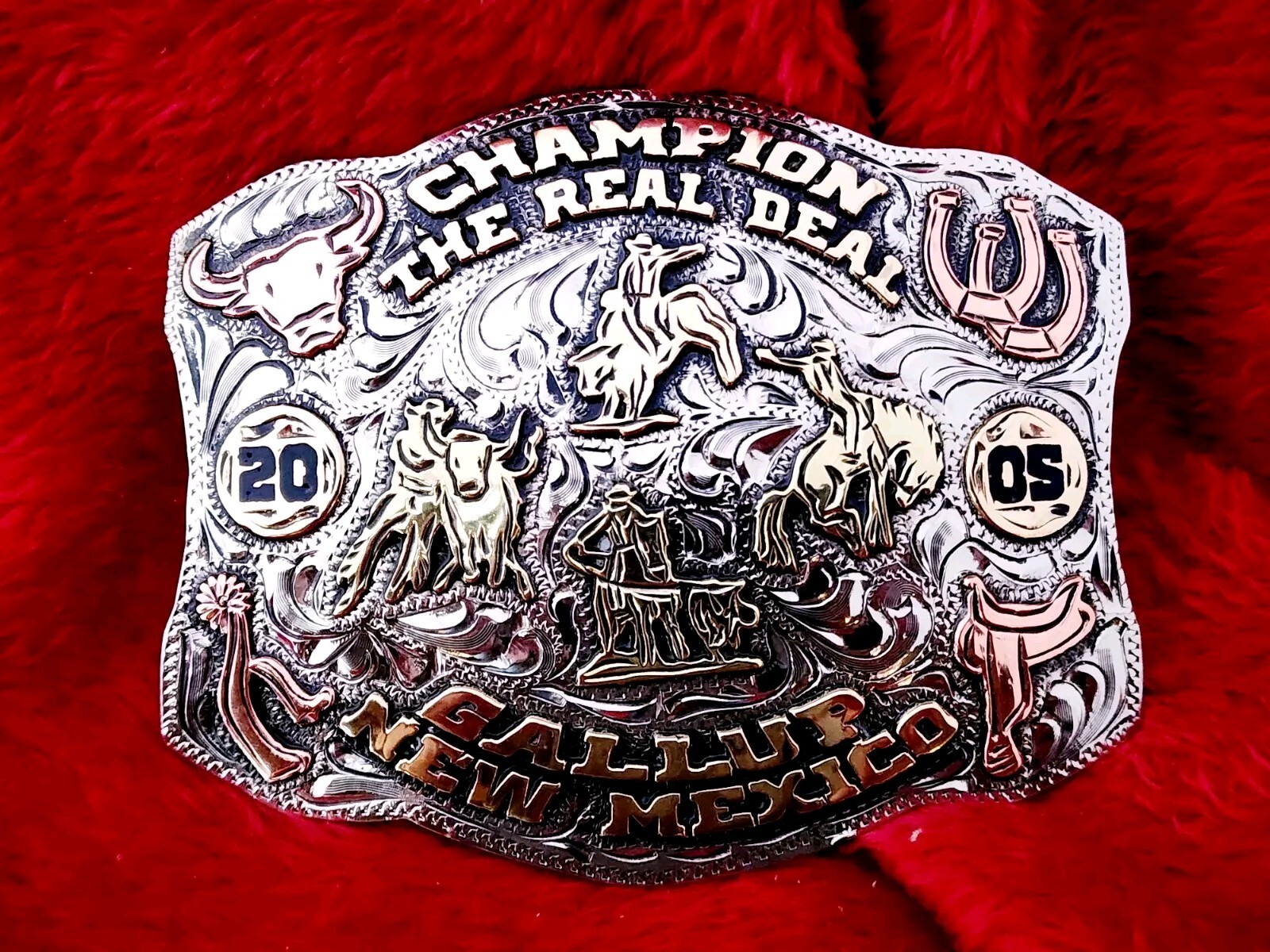 GALLUP NM PRO RODEO TOP HAND ALL AROUND CHAMPION TROPHY BUCKLE☆2005☆RARE☆465