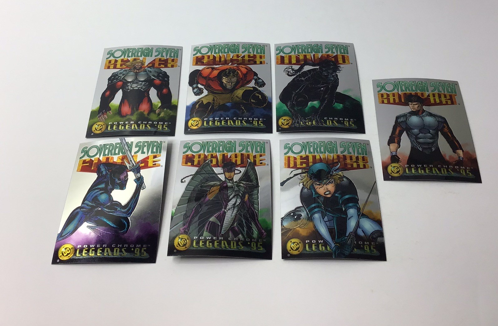 DC Legends 1995 Power Chrome Sovereign Seven Set of all 7 #142-148