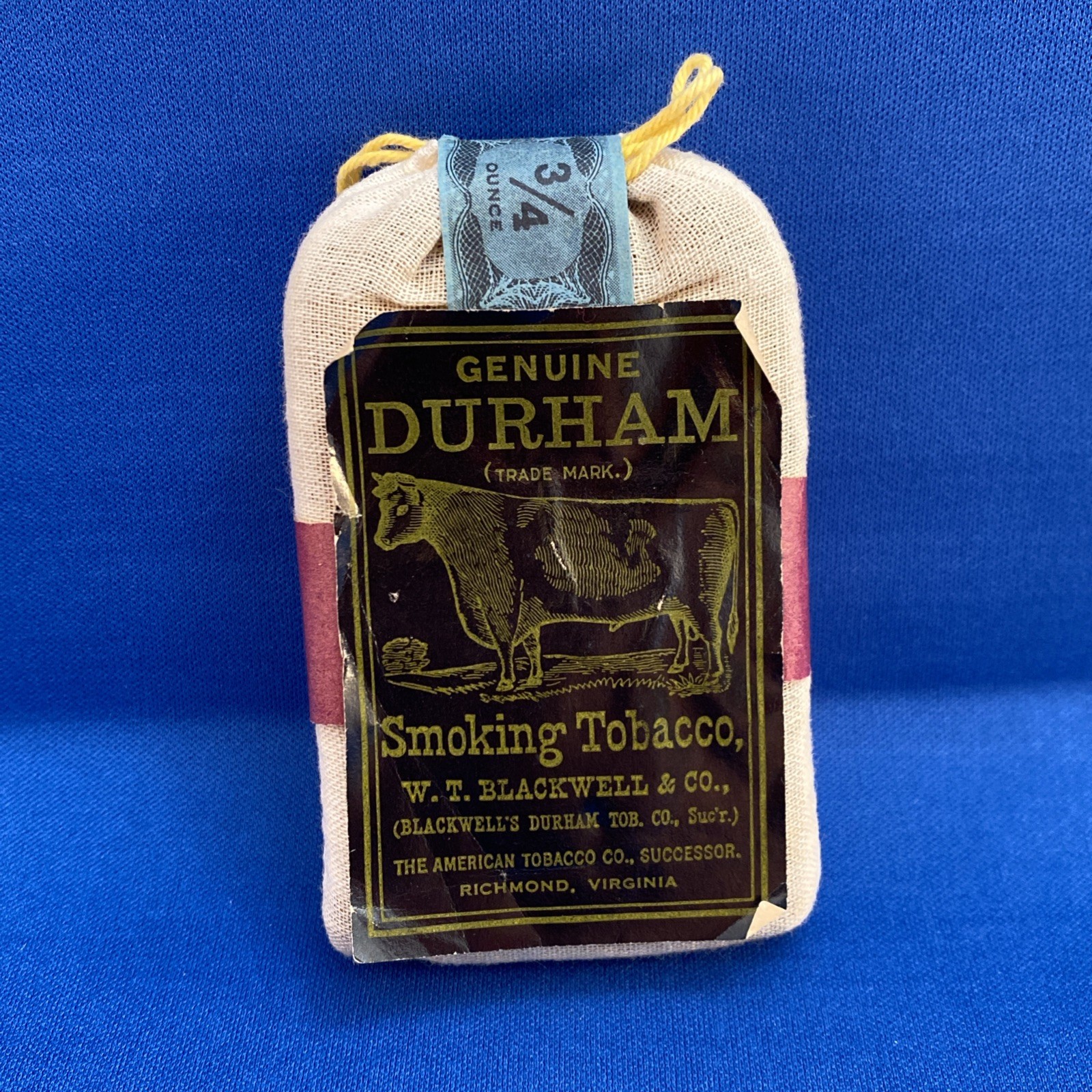 Vintage Bull Durham Smoking Tobacco Collectible Pouch Original Blackwell