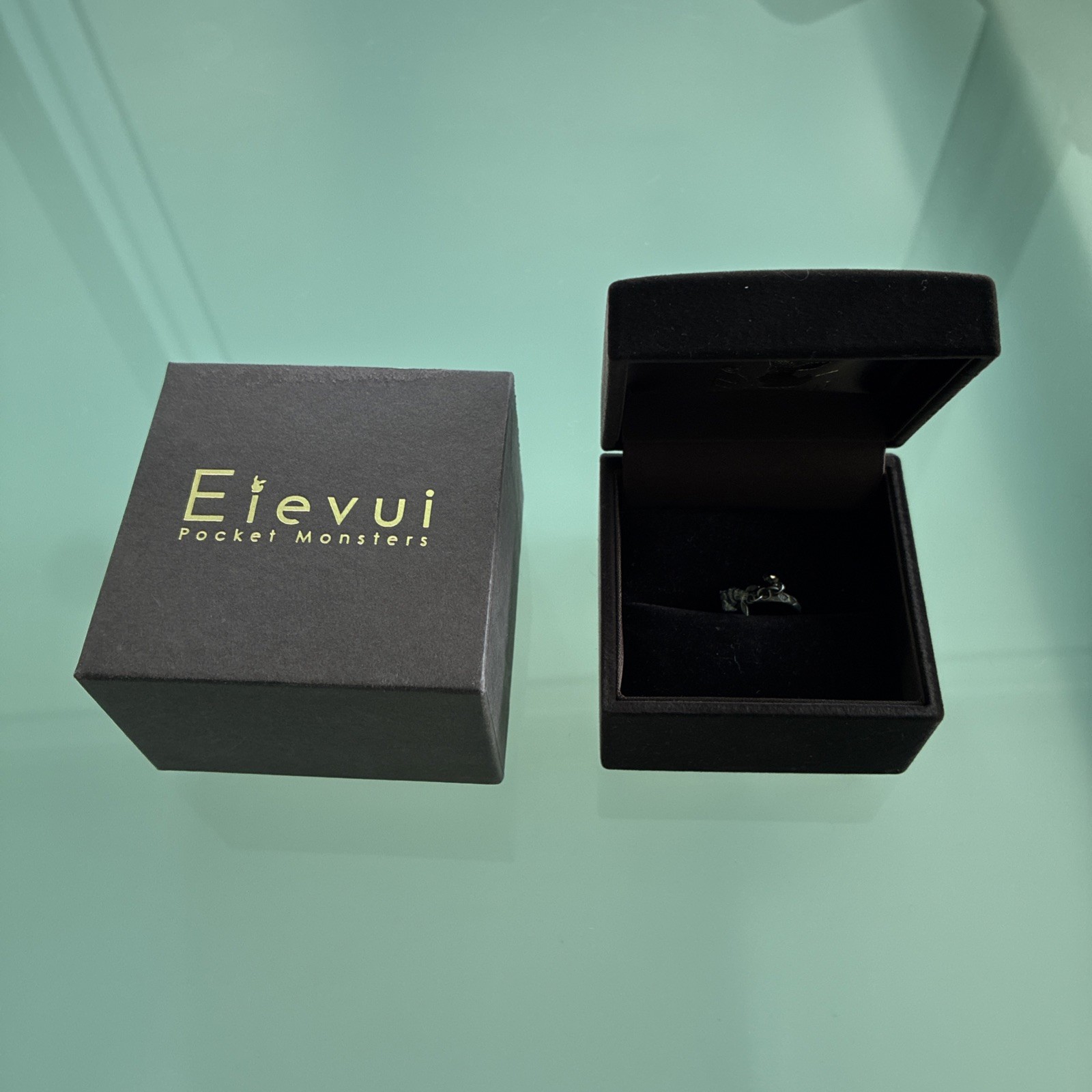 USED Pokemon Eievui Eevee Silver Ring US 6 5/8 size JPN 13 size Nintendo 2013