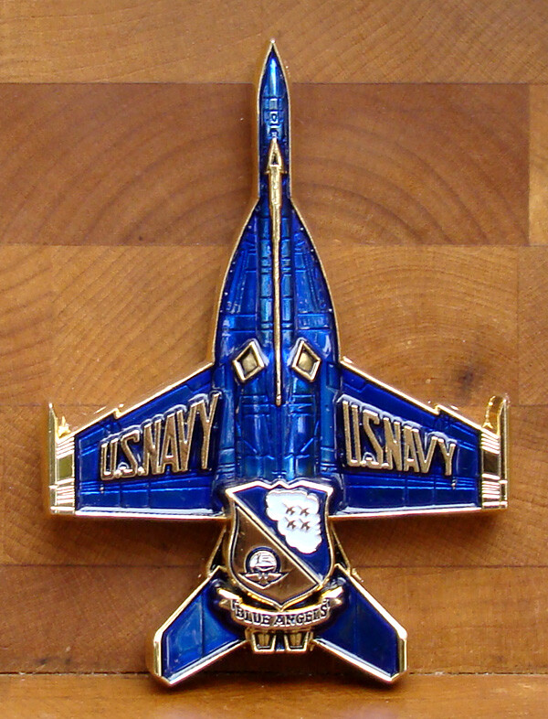 BLUE ANGELS F/A-18E Super Hornet Squadron Challenge Coin USN Flight Demo Team