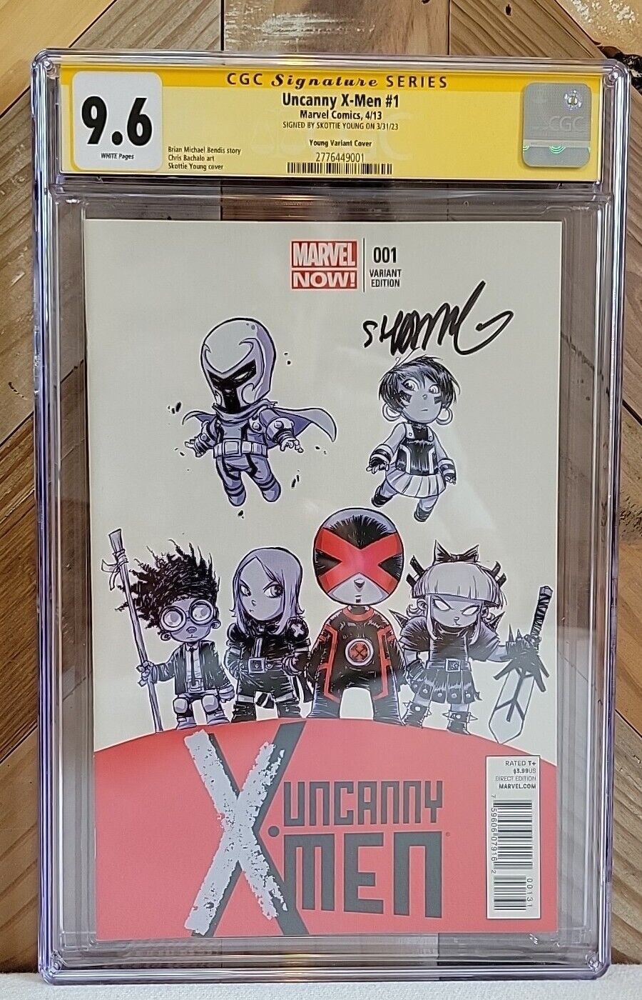 Uncanny X-Men #1 CGC 9.2 SS Young Baby Variant 2013. Signed By Skottie Young 