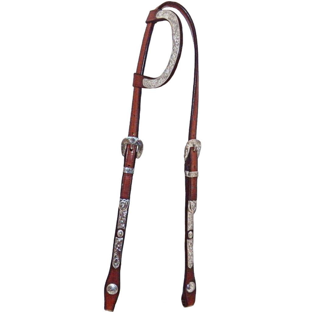 New Kings Saddlery Sheridan WY Sterling Silver Ovelay Western Show Headstall