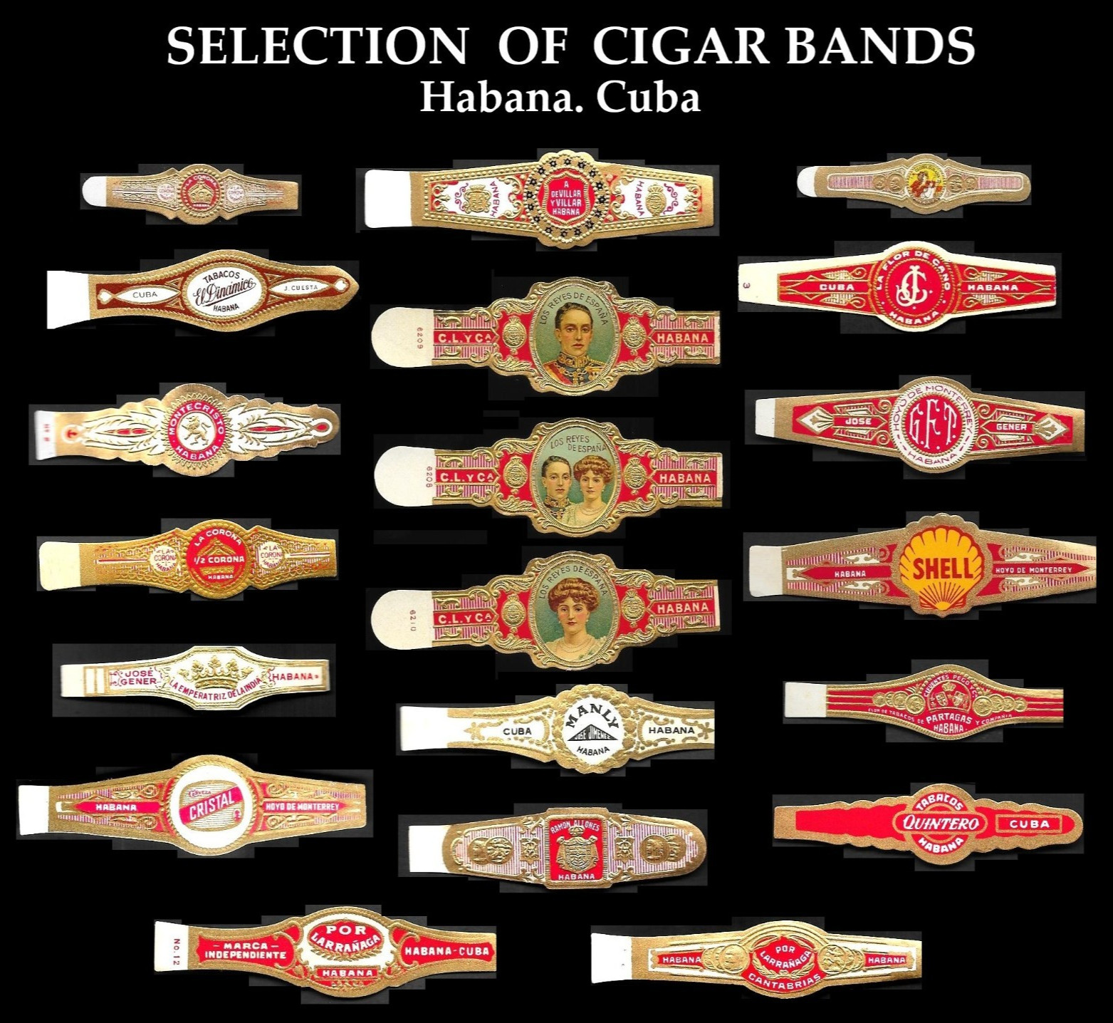 Vintage Cuban Cigar Bands Set-c. 1900-40s. Best Havana Collectibles