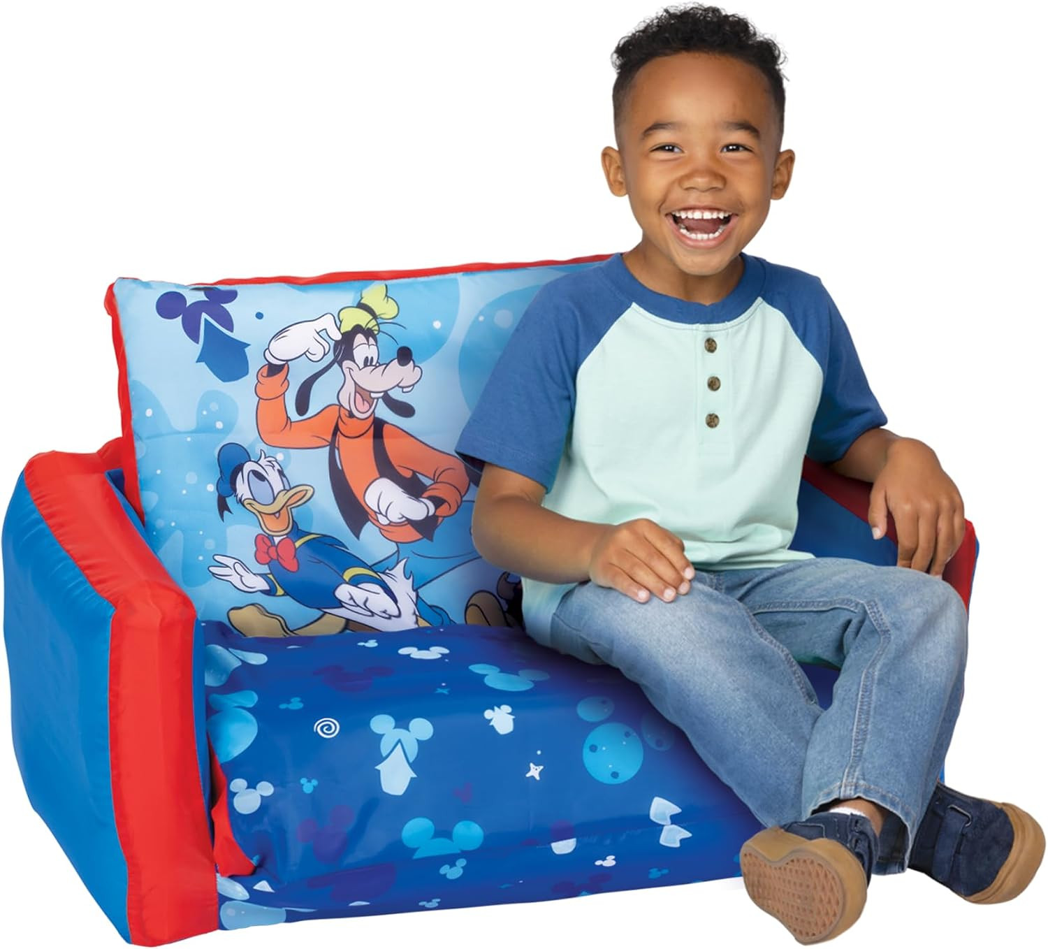 Kids Sofa Bed, Children'S 2-In-1 Flip Open Inflatable Comfy Couch to Lounger, To
