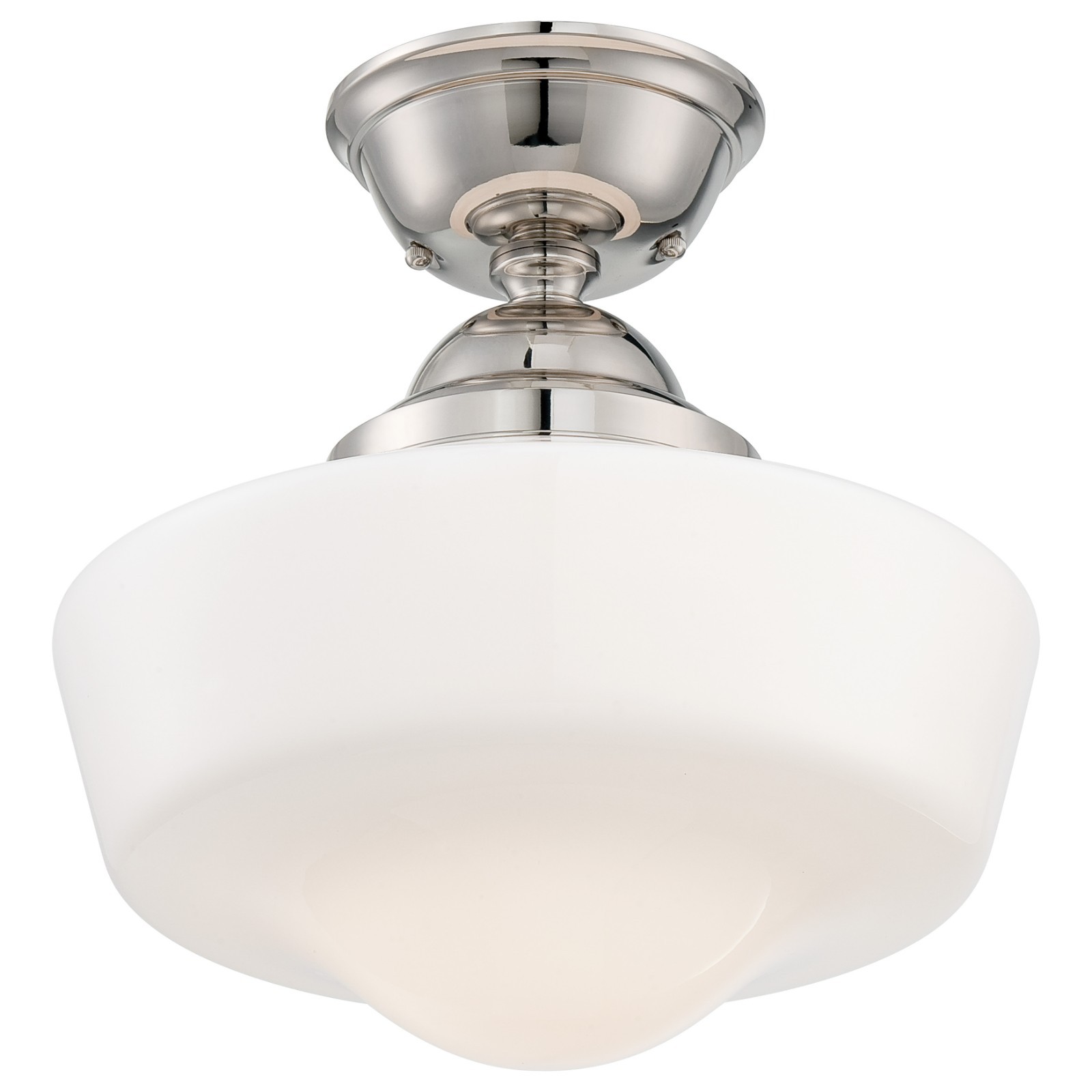 MINKA LAVERY 2257-613 SCHOOLHOUSE MODERN SEMI FLUSH MOUNT POLISHED NICKEL