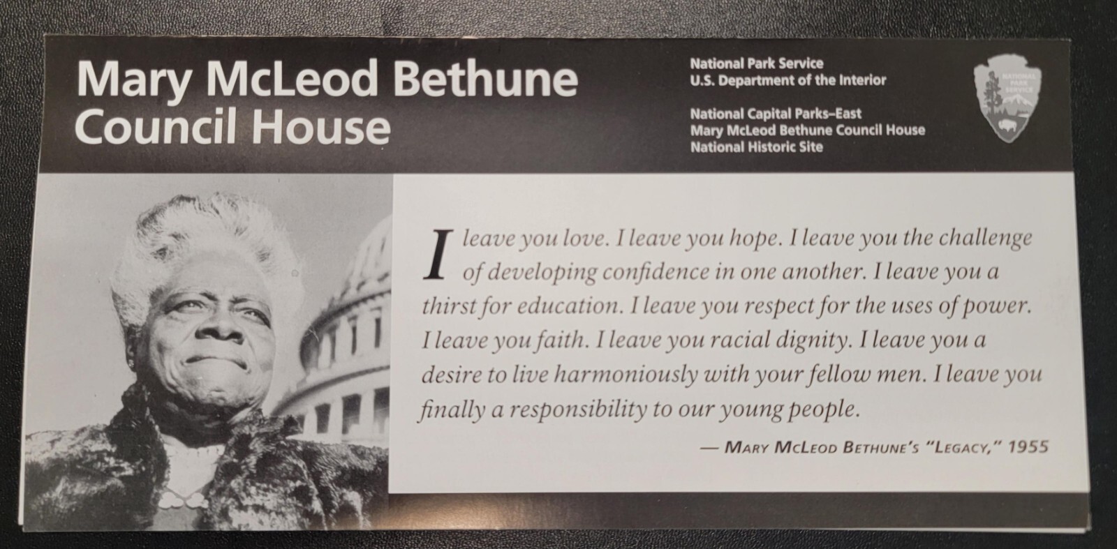 Mary McLeod Bethune Council House Brochure/Map - NPS Unigrid