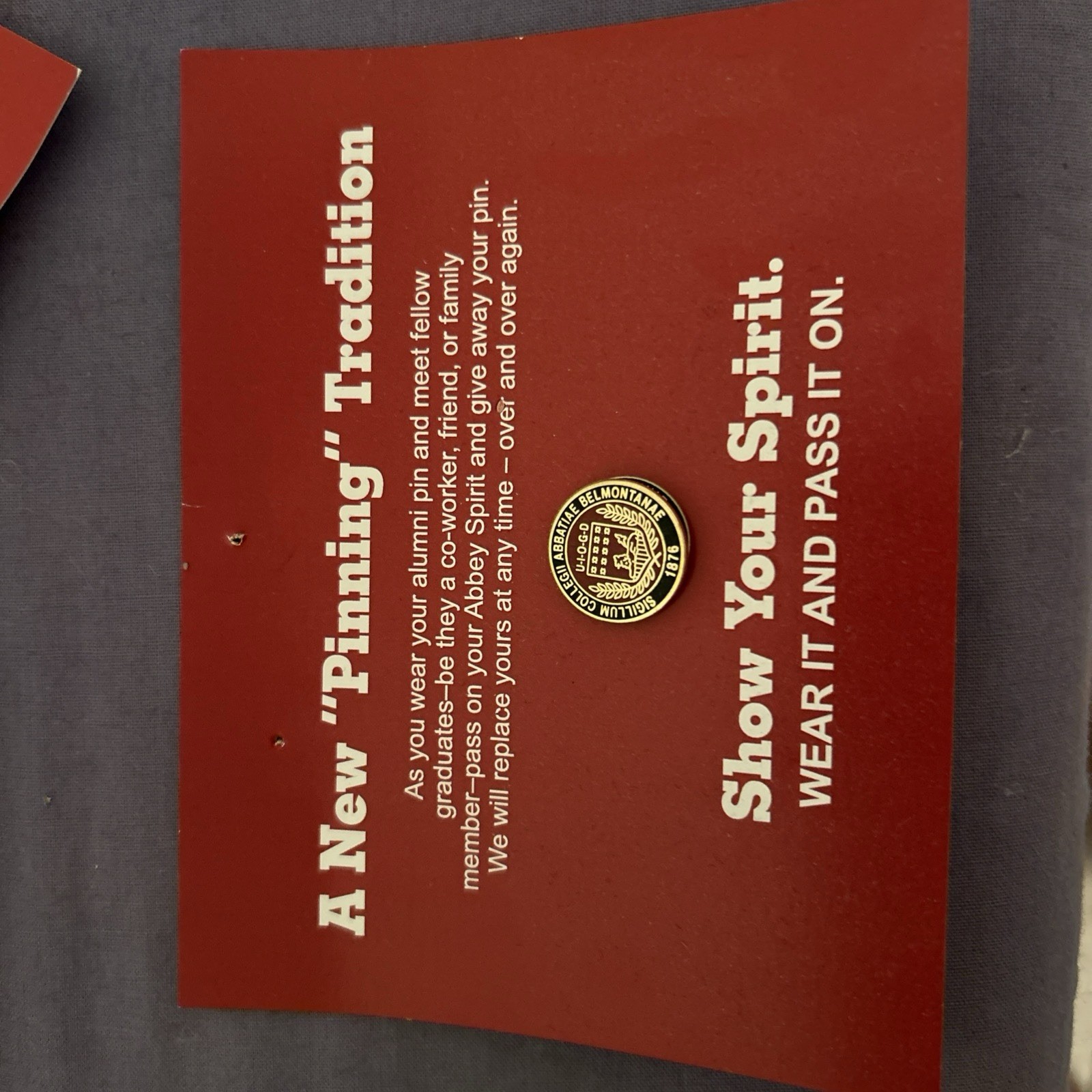 Belmont Abbey college Pin