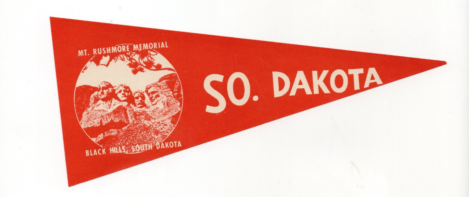 1940-50s - Mt. Rushmore Black Hills South Dakota Pennant Car Decal Unused - XL2S