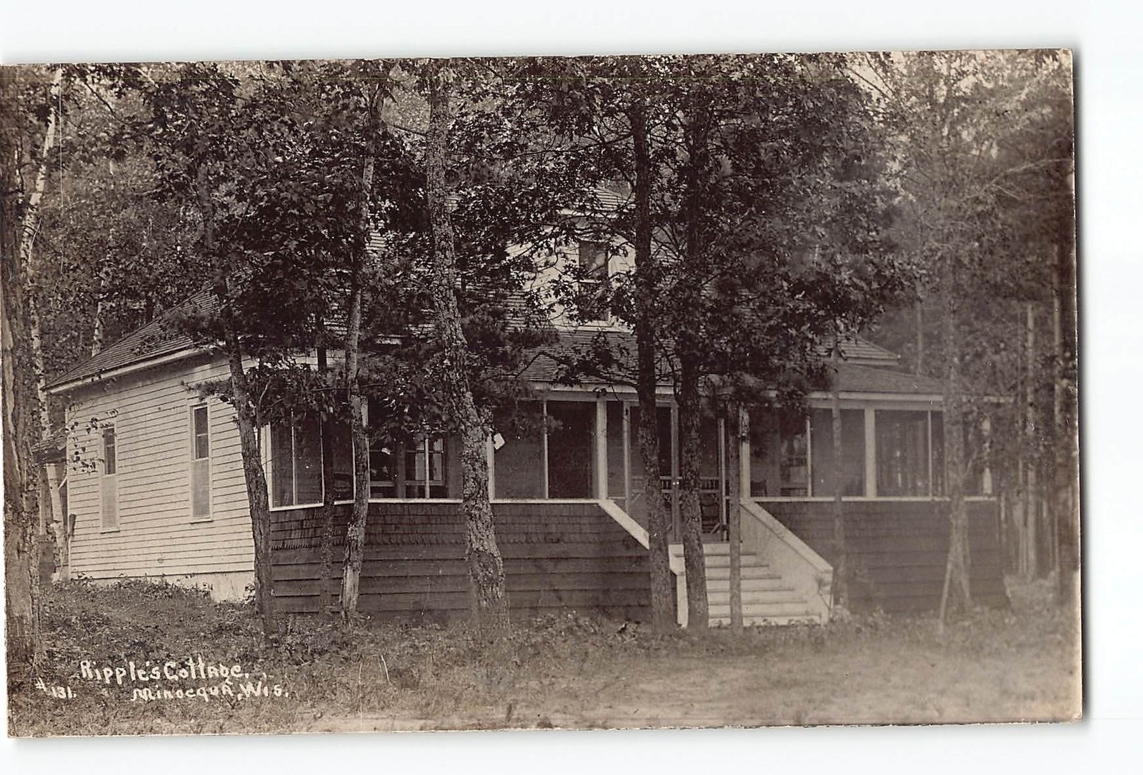 Minocqua Wisconsin WI RPPC Real Photo 1904-1915 Ripple\'s Cottage