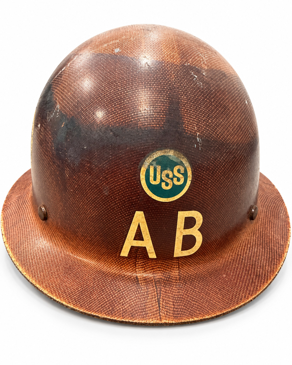 Vintage MSA Skullgard Fiberglass Hard Hat US Steel American Bridge Ironworkers