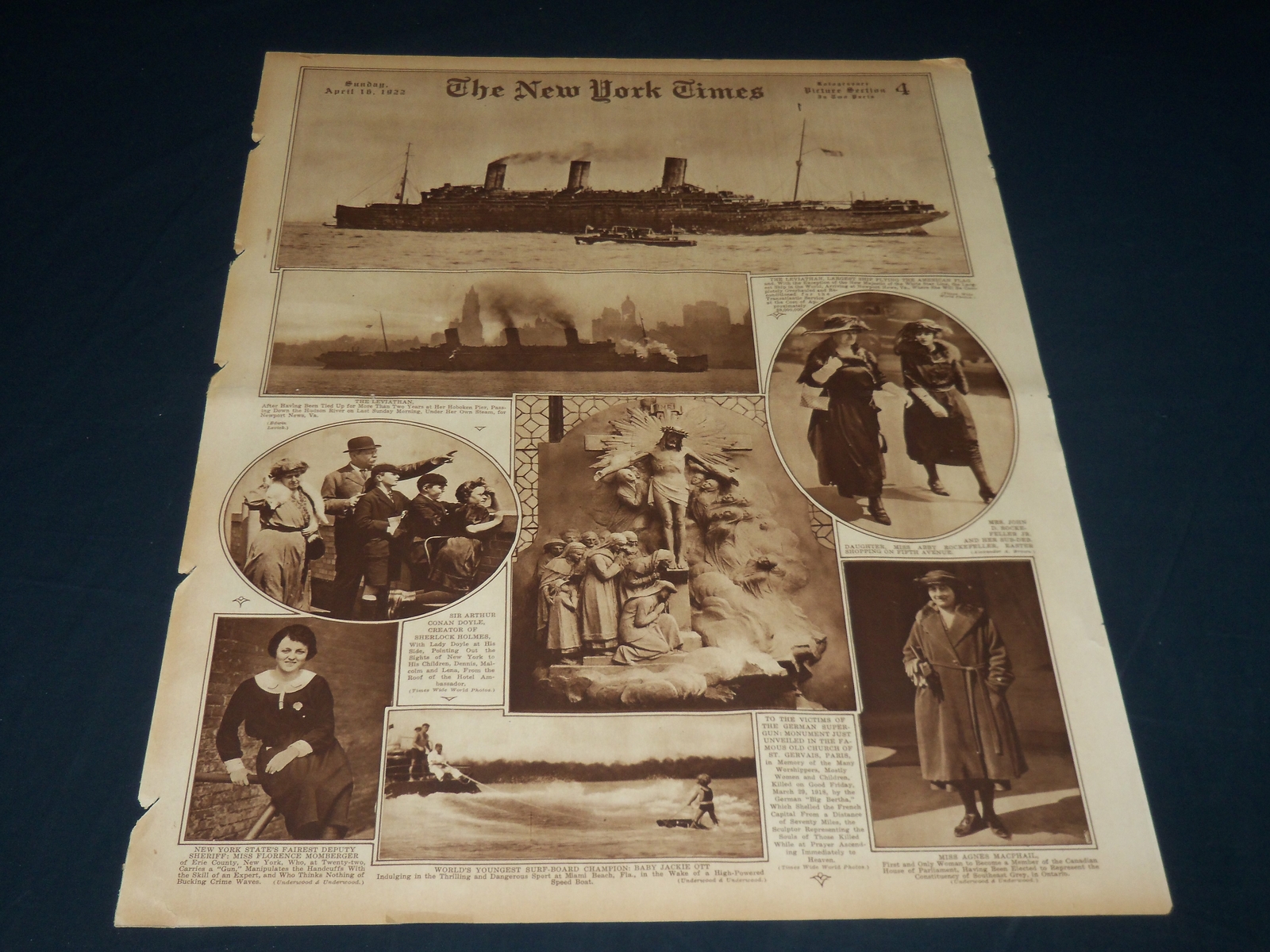 1922 APRIL 16 NEW YORK TIMES PICTURE SECTION - THE LEVIATHAN - PHOTOS - NT 8855