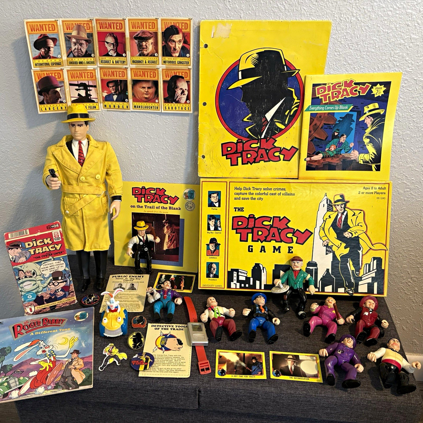 Dick Tracy Lot: Doll, Action Figures, Board Game, Watch, Books & More