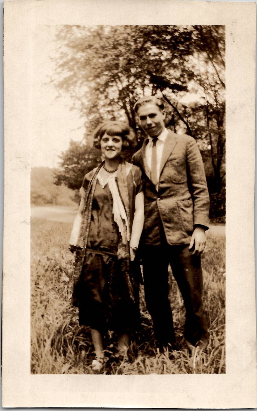 Harrisburg PA Creepy Bohemian Flapper Woman Handsome Man 1925 Antique Photo