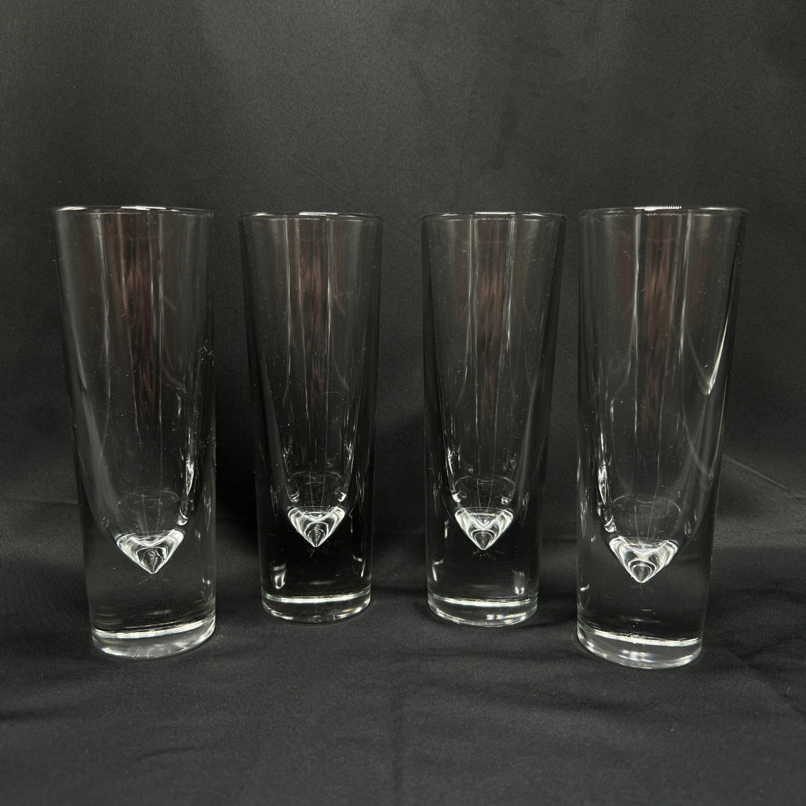 VTG Carlo Moretti Bullet Italian Cocktail Highball Glasses Murano Set of 4 MCM