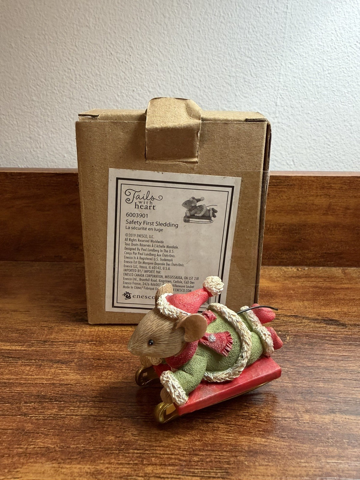 Enesco Tails with heart 2019 Safety First Sledding 6003901