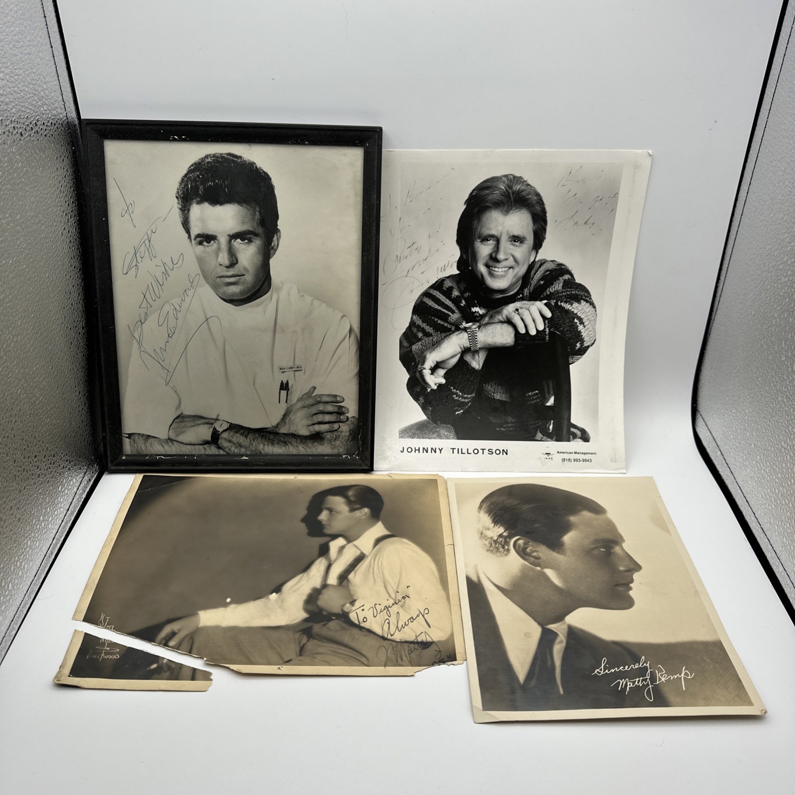 Vintage Autographed Black & White Celebrity Photo Lot 4. Actors & Musicians