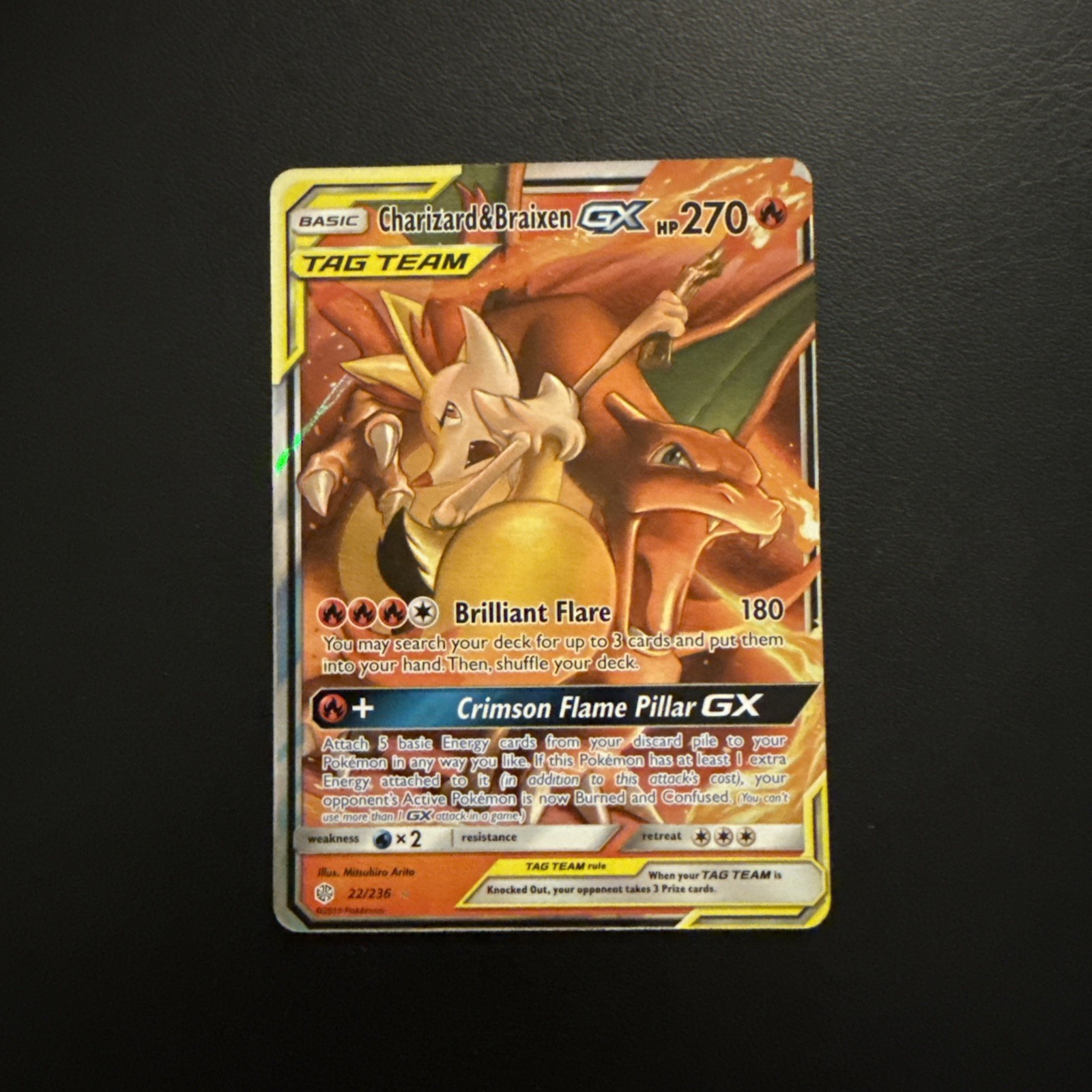 Charizard & Braixen GX 22/236 Cosmic Eclipse Tag Team English NM