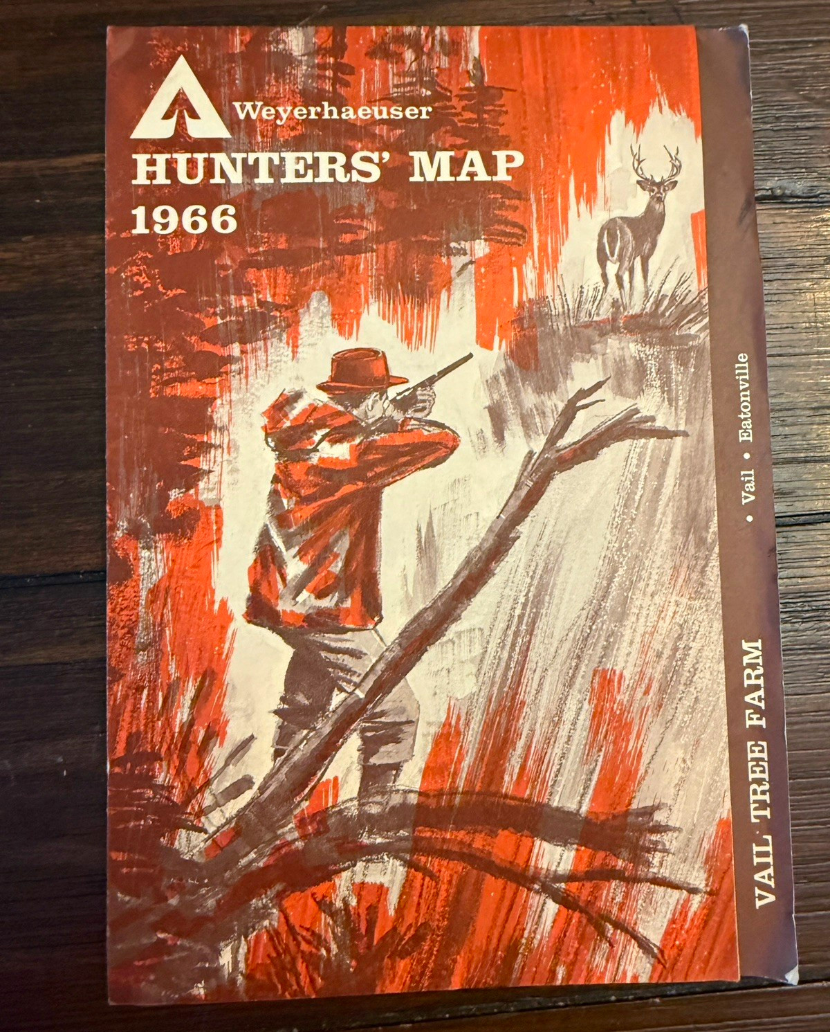 1966 Weyerhaeuser Vail Tree Farm Hunters’ Map Vintage Washington