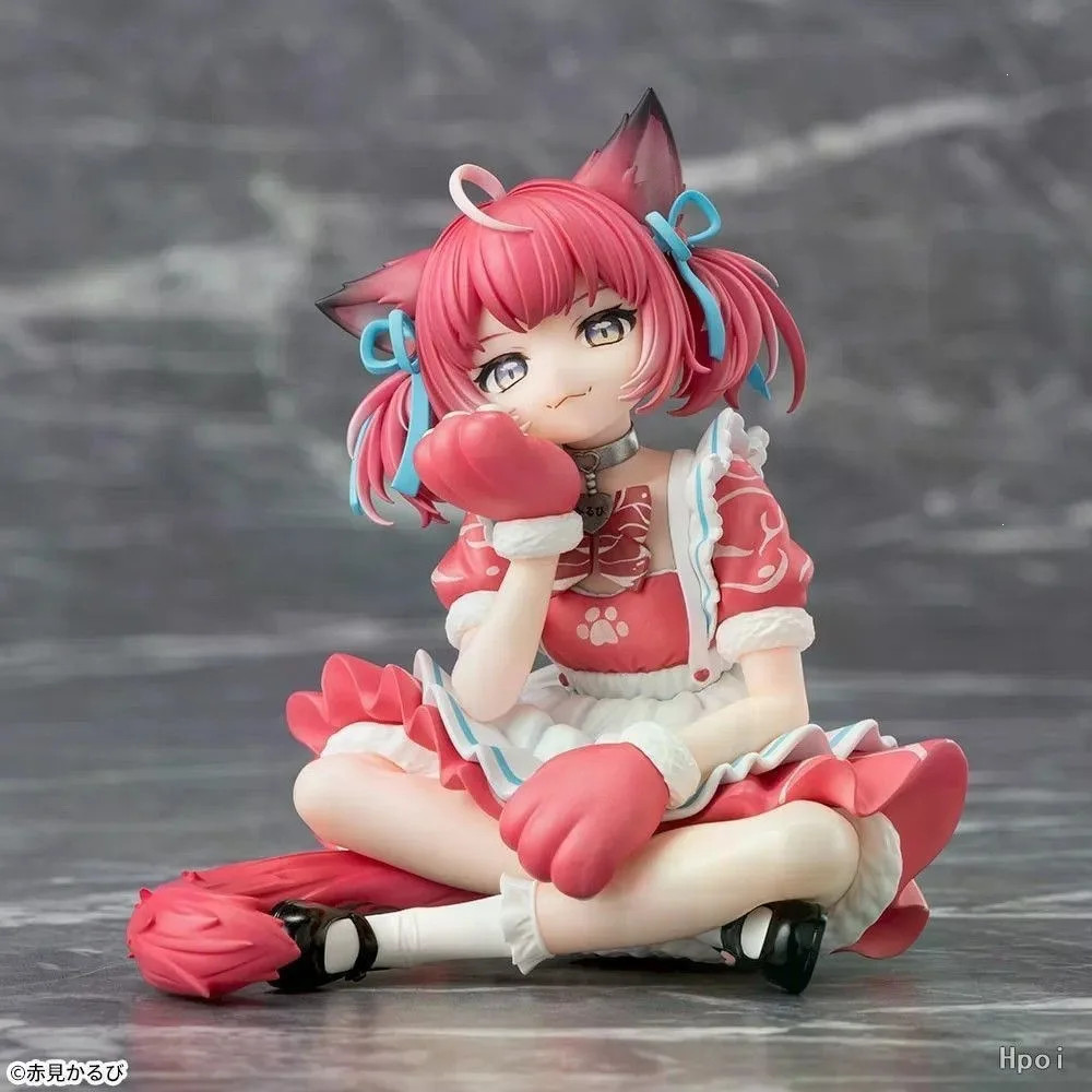 Cute cat ear maid girl sitting figure PVC collectible model desktop ornament toy
