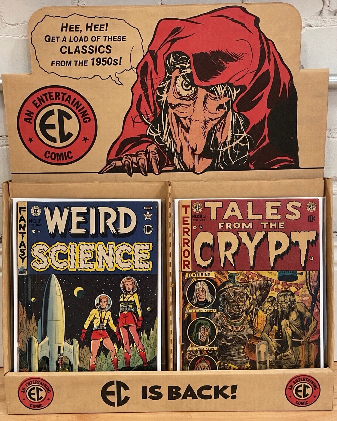Vintage EC Comics EC Is Back Counter Top Comic Display Comic Rack COOL