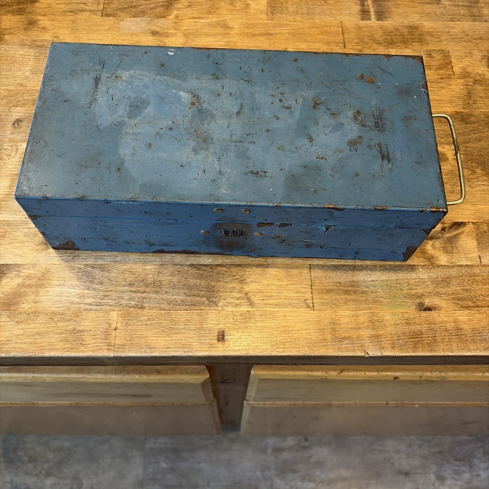 Vintage Bemis & Call Sesamee Policy Box Penn Mutual Blue Lock & Instructions MCM