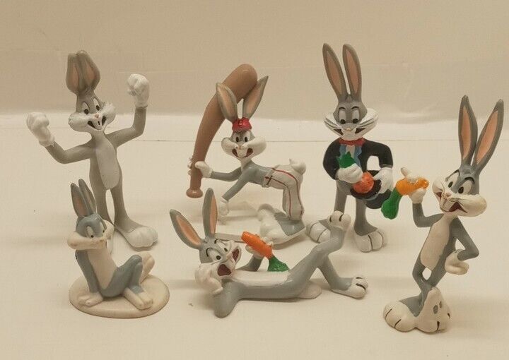 Warner Brothers Bugs Bunny figurines 88,89,90 Vintage 6 Pieces