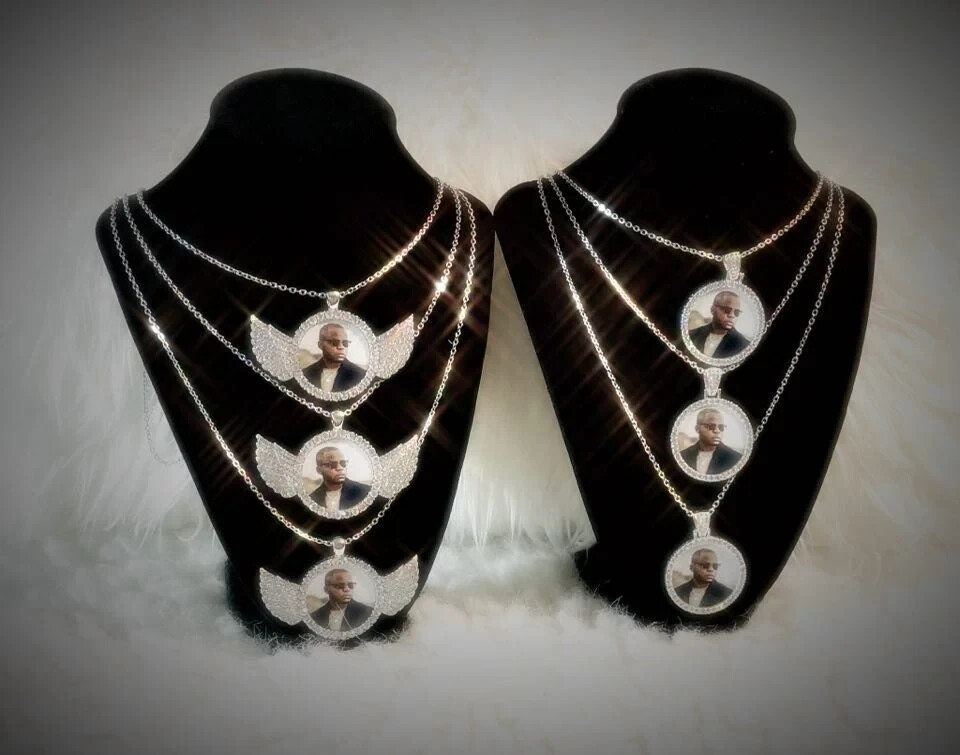 3 Memorial Photo Necklaces - Personalized Remembrance Jewelry, In Loving Memory