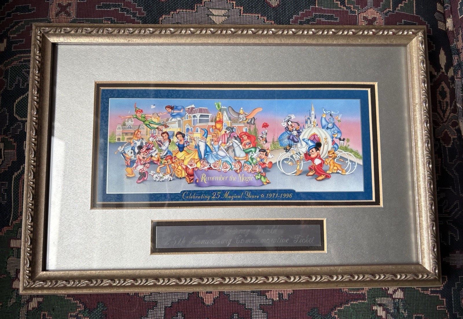 Disney Remember the Magic 25th Anniversary Commemorative Ticket  (Framed)