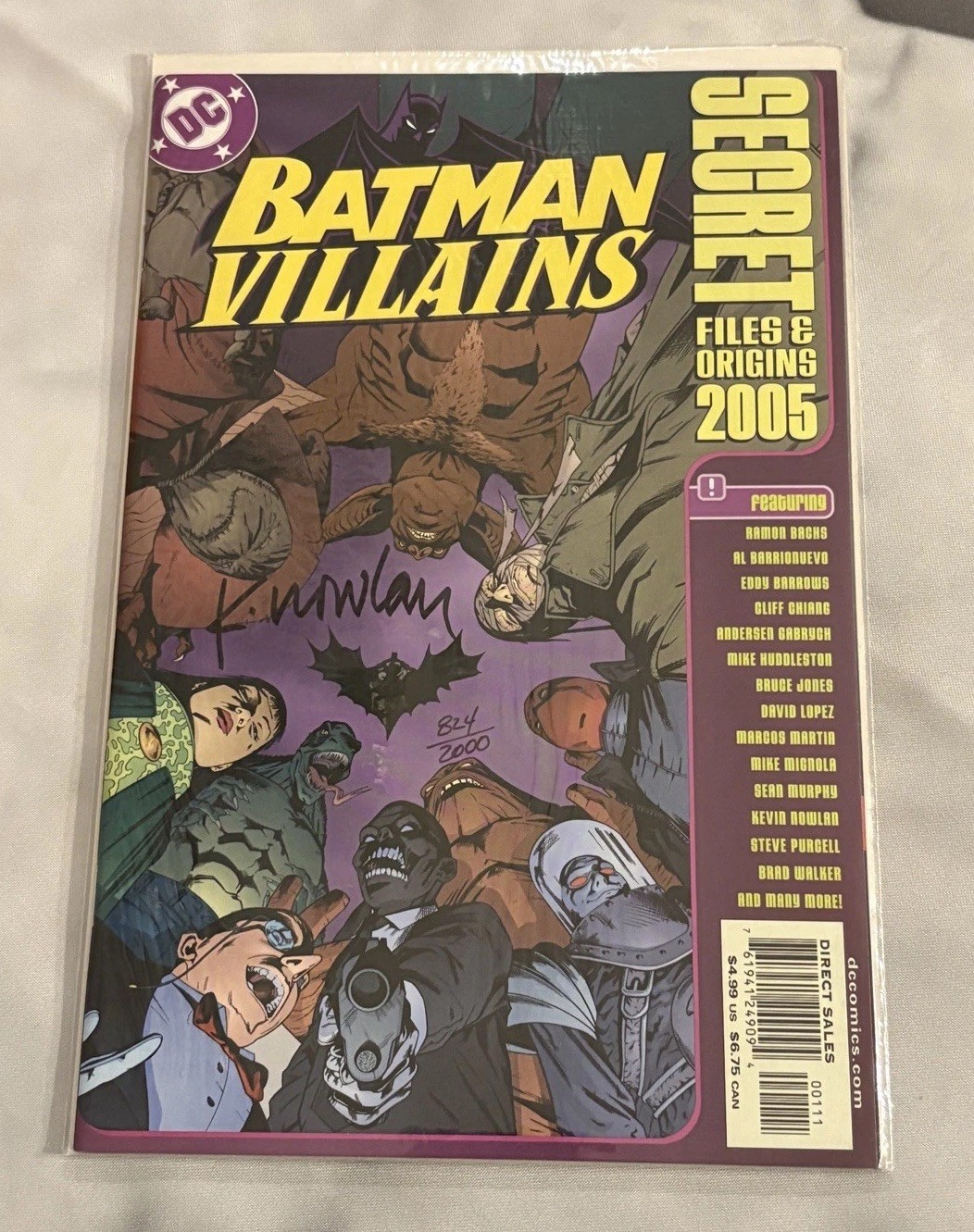 #1 BATMAN VILLAINS 2005 SECRET FILES AND ORIGINS SIGNED KEVEN NOWLAN 824 COA 