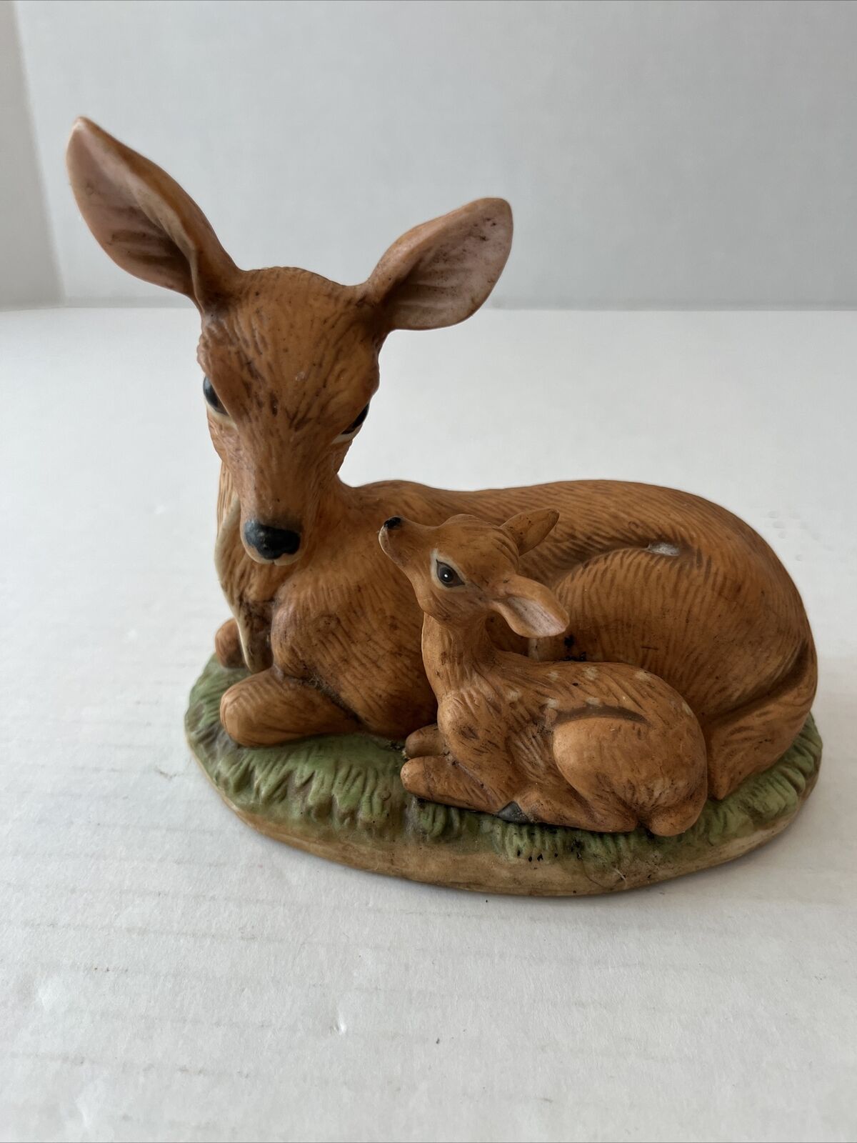 Vintage Homco Mother Deer With Fawn Figurine 1414 Porcelain
