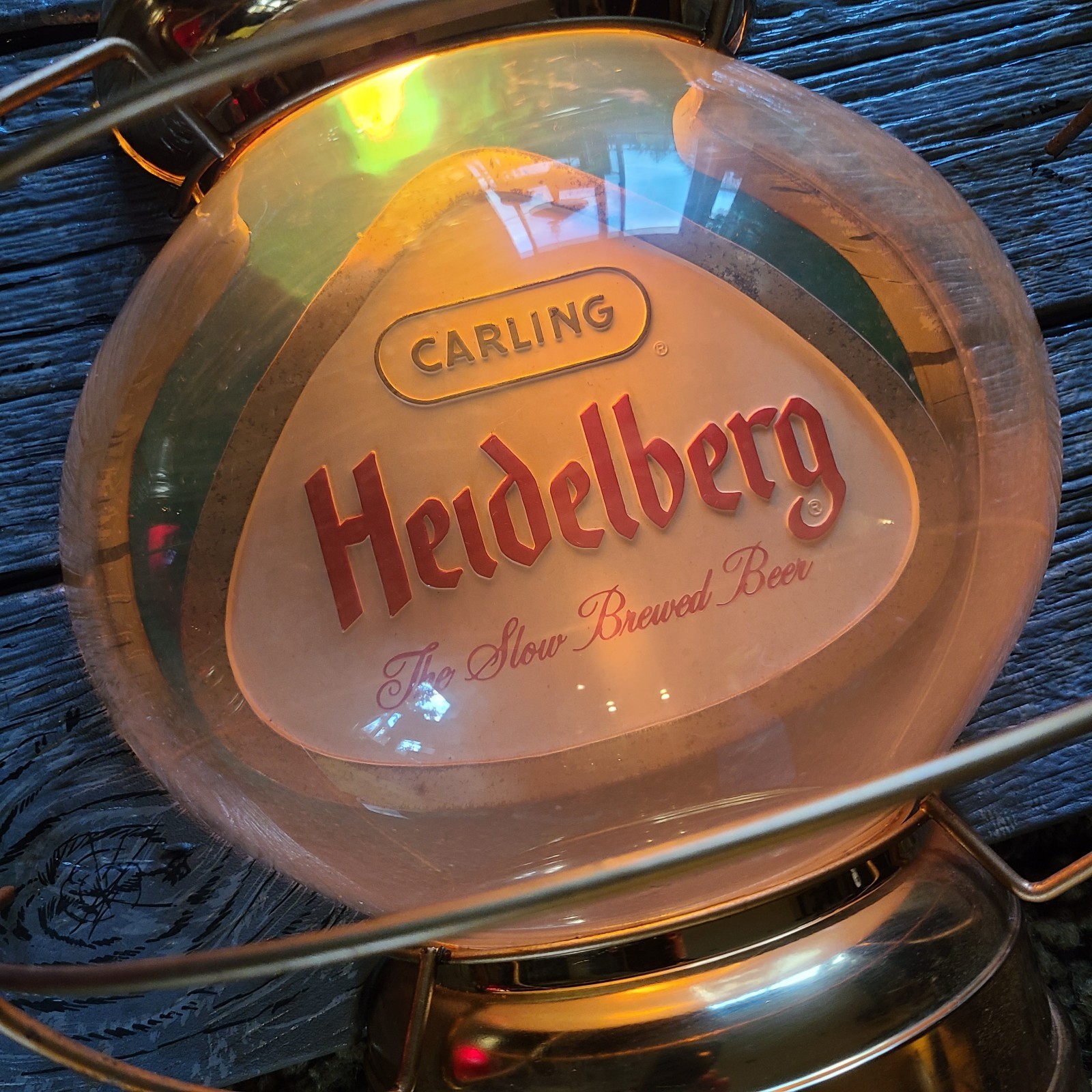 VTG Heidelberg Beer Double Lantern Bar Sign Original Lighted Carling \'60s READ