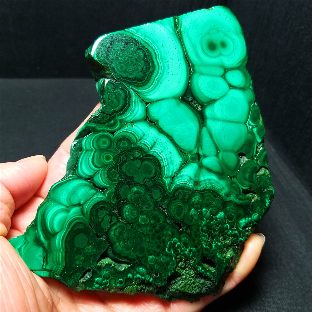 RARE 288.5g  Polished Malachite Pear Cabochon Gemstone Congo Africa WD111