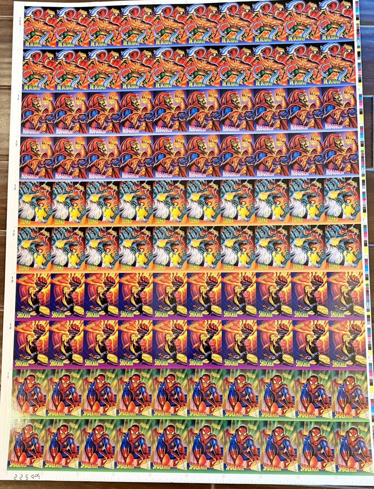 1995 Fleer, Marvel, Spider-Man complete set uncut- Gary Ciccarelli Art, RARE