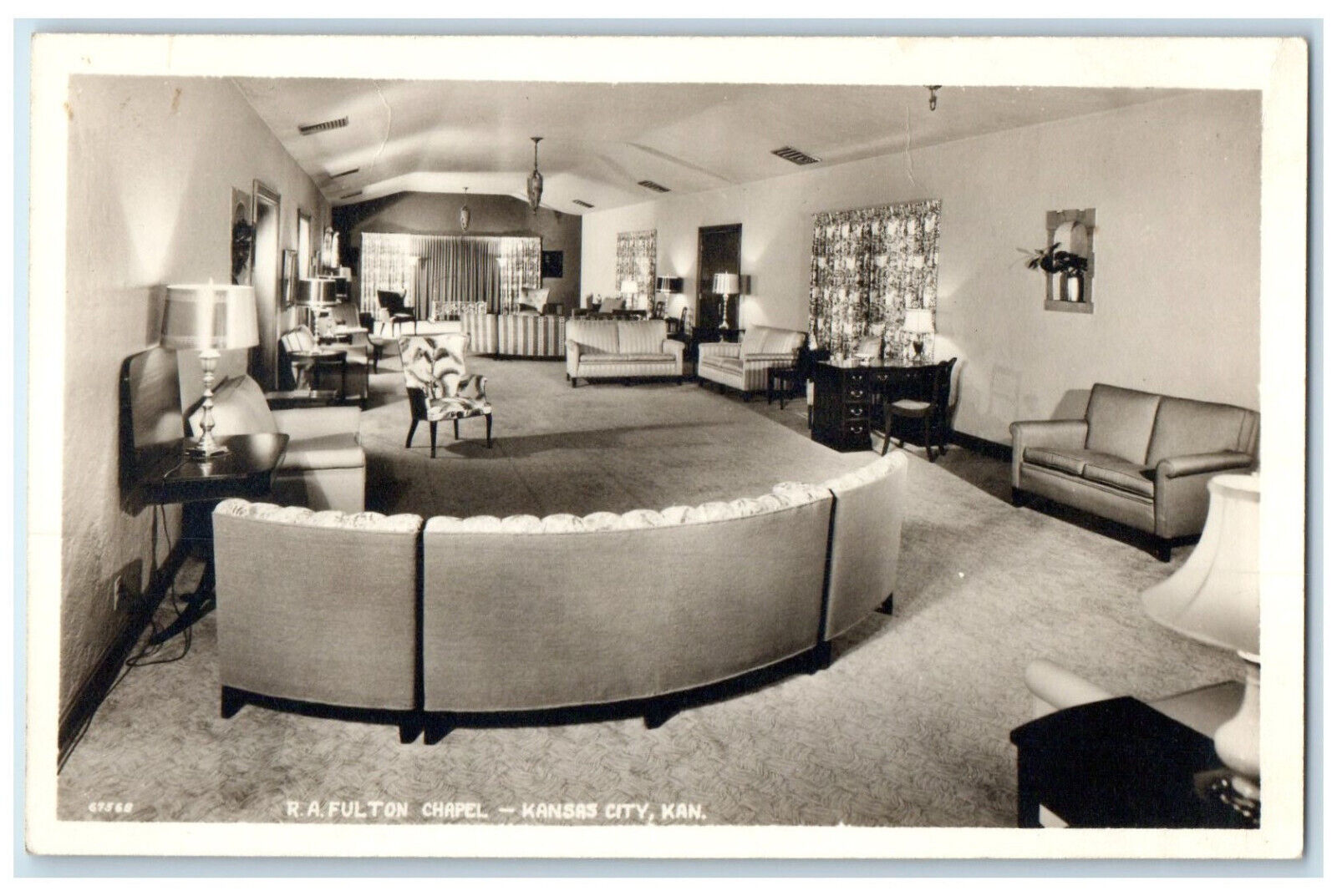 c1950's R.A. Fulton Chapel Kansas City Kansas KS Vintage RPPC Photo Postcard